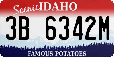 ID license plate 3B6342M
