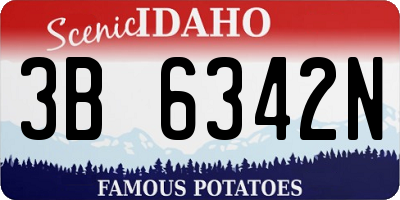 ID license plate 3B6342N