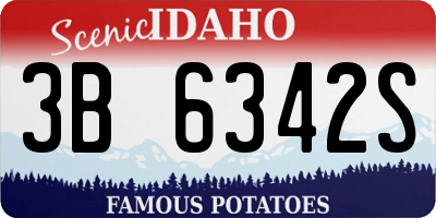 ID license plate 3B6342S