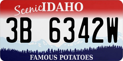 ID license plate 3B6342W