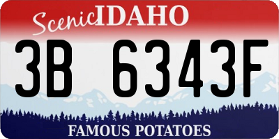 ID license plate 3B6343F