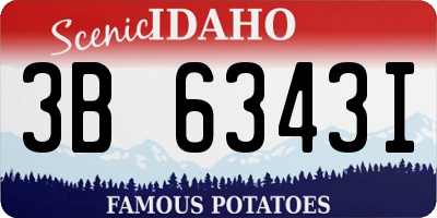 ID license plate 3B6343I