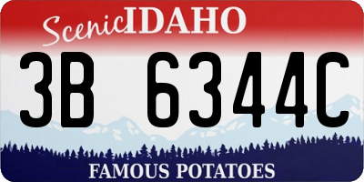 ID license plate 3B6344C
