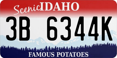 ID license plate 3B6344K