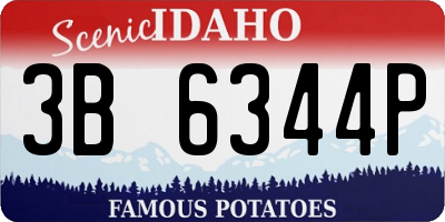 ID license plate 3B6344P