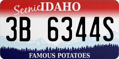 ID license plate 3B6344S