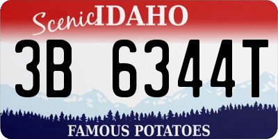 ID license plate 3B6344T