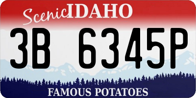 ID license plate 3B6345P