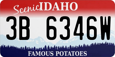 ID license plate 3B6346W