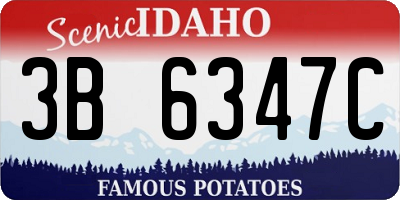 ID license plate 3B6347C