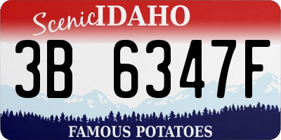 ID license plate 3B6347F