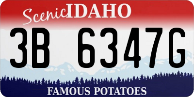 ID license plate 3B6347G