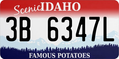 ID license plate 3B6347L