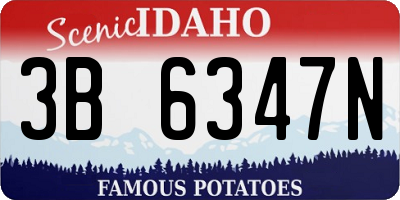 ID license plate 3B6347N