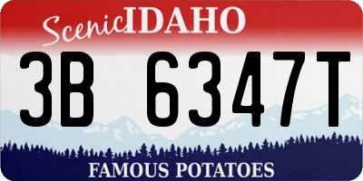 ID license plate 3B6347T