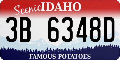 ID license plate 3B6348D
