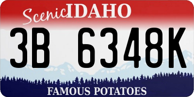 ID license plate 3B6348K
