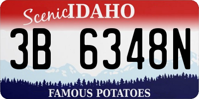 ID license plate 3B6348N