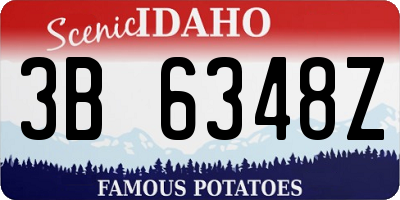 ID license plate 3B6348Z