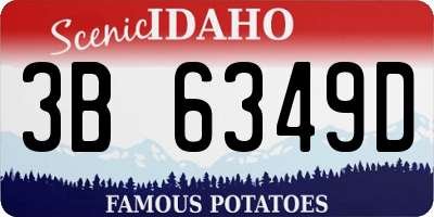 ID license plate 3B6349D