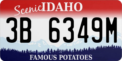 ID license plate 3B6349M
