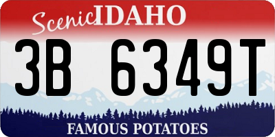 ID license plate 3B6349T