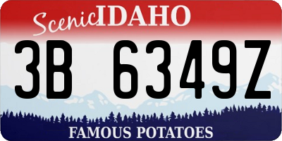 ID license plate 3B6349Z