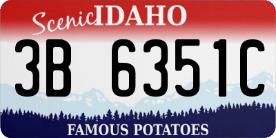 ID license plate 3B6351C