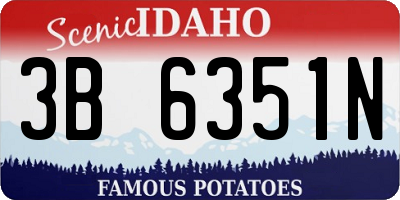 ID license plate 3B6351N
