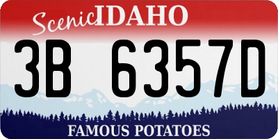 ID license plate 3B6357D