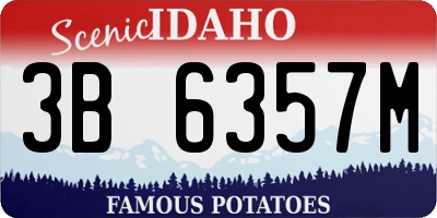 ID license plate 3B6357M
