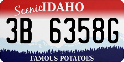 ID license plate 3B6358G
