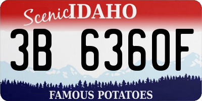 ID license plate 3B6360F