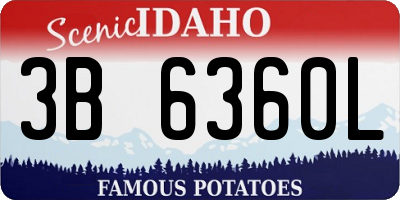 ID license plate 3B6360L