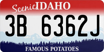 ID license plate 3B6362J