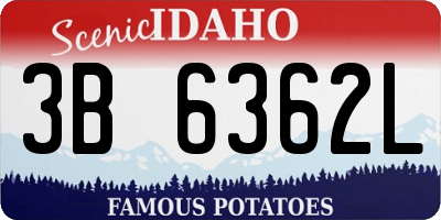 ID license plate 3B6362L
