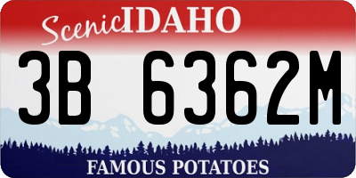 ID license plate 3B6362M