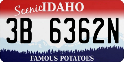 ID license plate 3B6362N