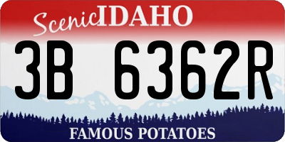 ID license plate 3B6362R
