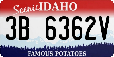 ID license plate 3B6362V