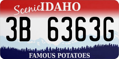 ID license plate 3B6363G