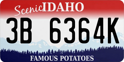 ID license plate 3B6364K