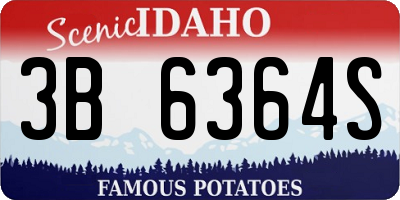 ID license plate 3B6364S