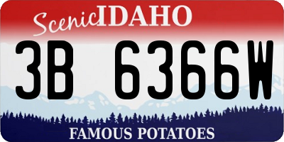 ID license plate 3B6366W