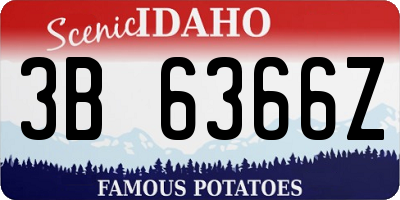 ID license plate 3B6366Z