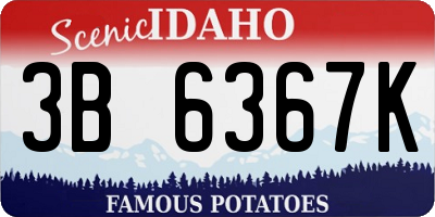 ID license plate 3B6367K