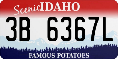 ID license plate 3B6367L