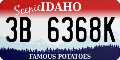 ID license plate 3B6368K