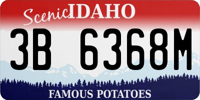 ID license plate 3B6368M