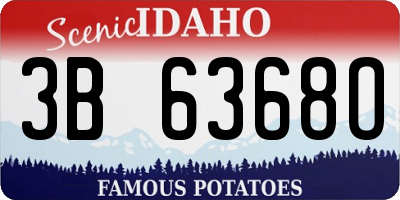 ID license plate 3B6368O